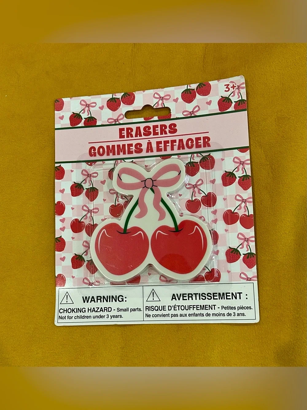 Cherry Shaped Eraser & Lemon Floral Notebook Colorful Stationery Set